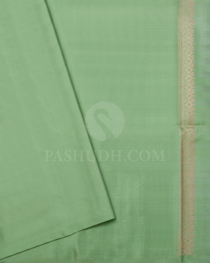 Light Lavender And Pastel Green Soft Silk Saree - C66