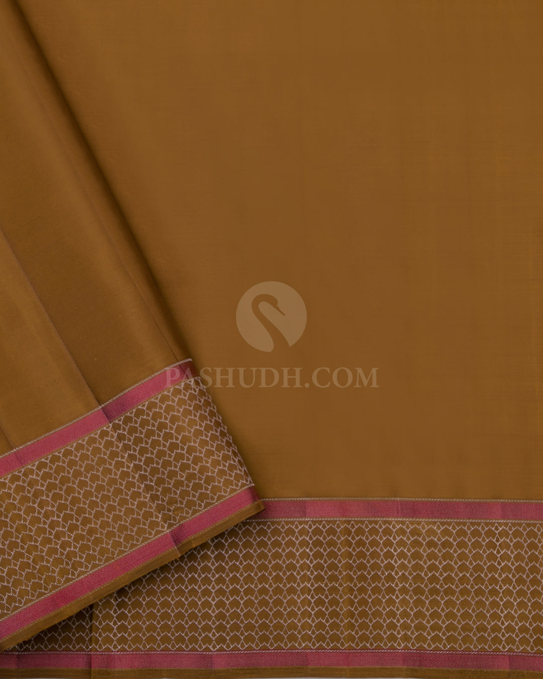 Cream & Dark Gold Kanjivaram Silk Saree - DJ205 - View 3