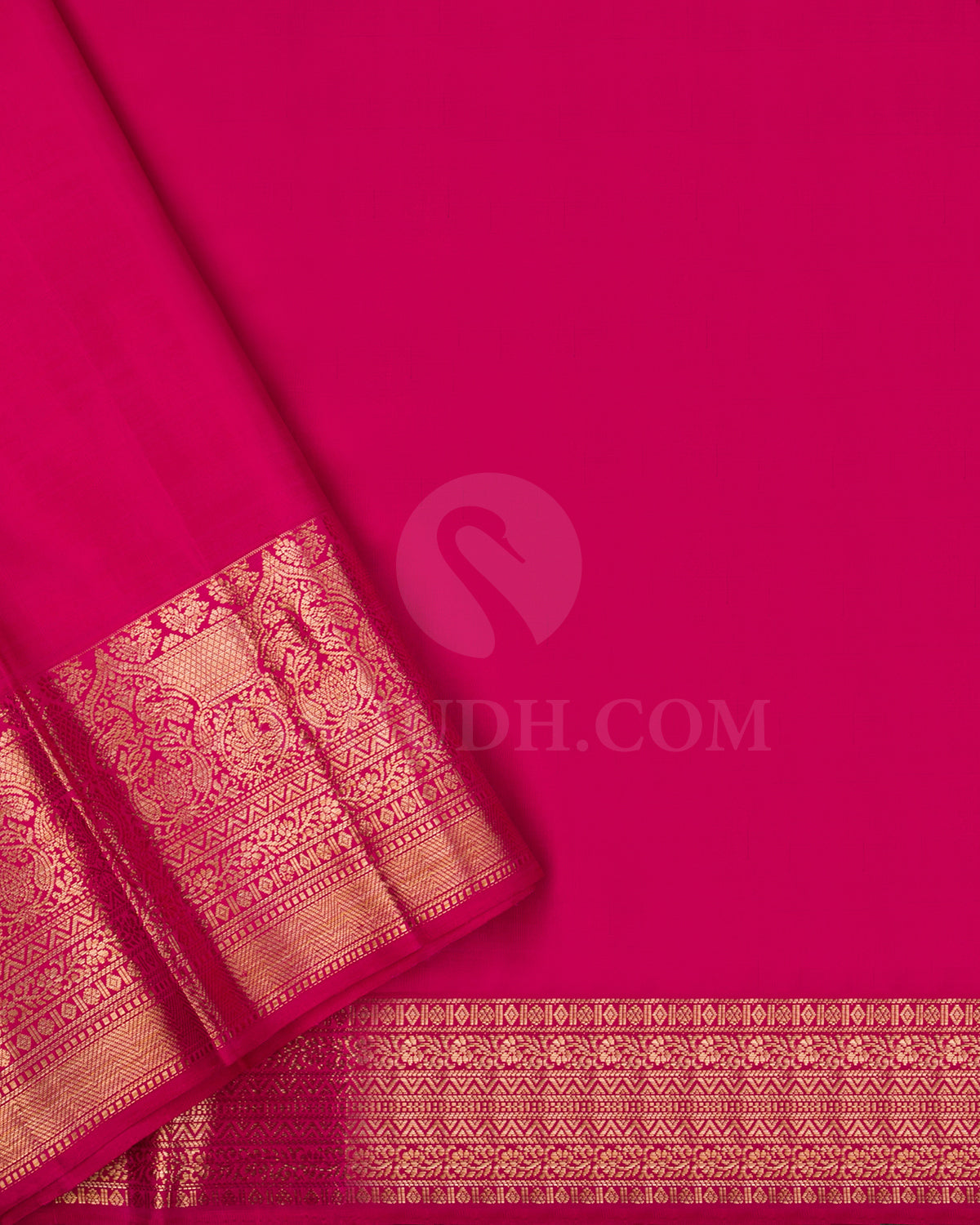 Aubergine And Rani Pink Kanjivaram Silk Saree - S1334(A)