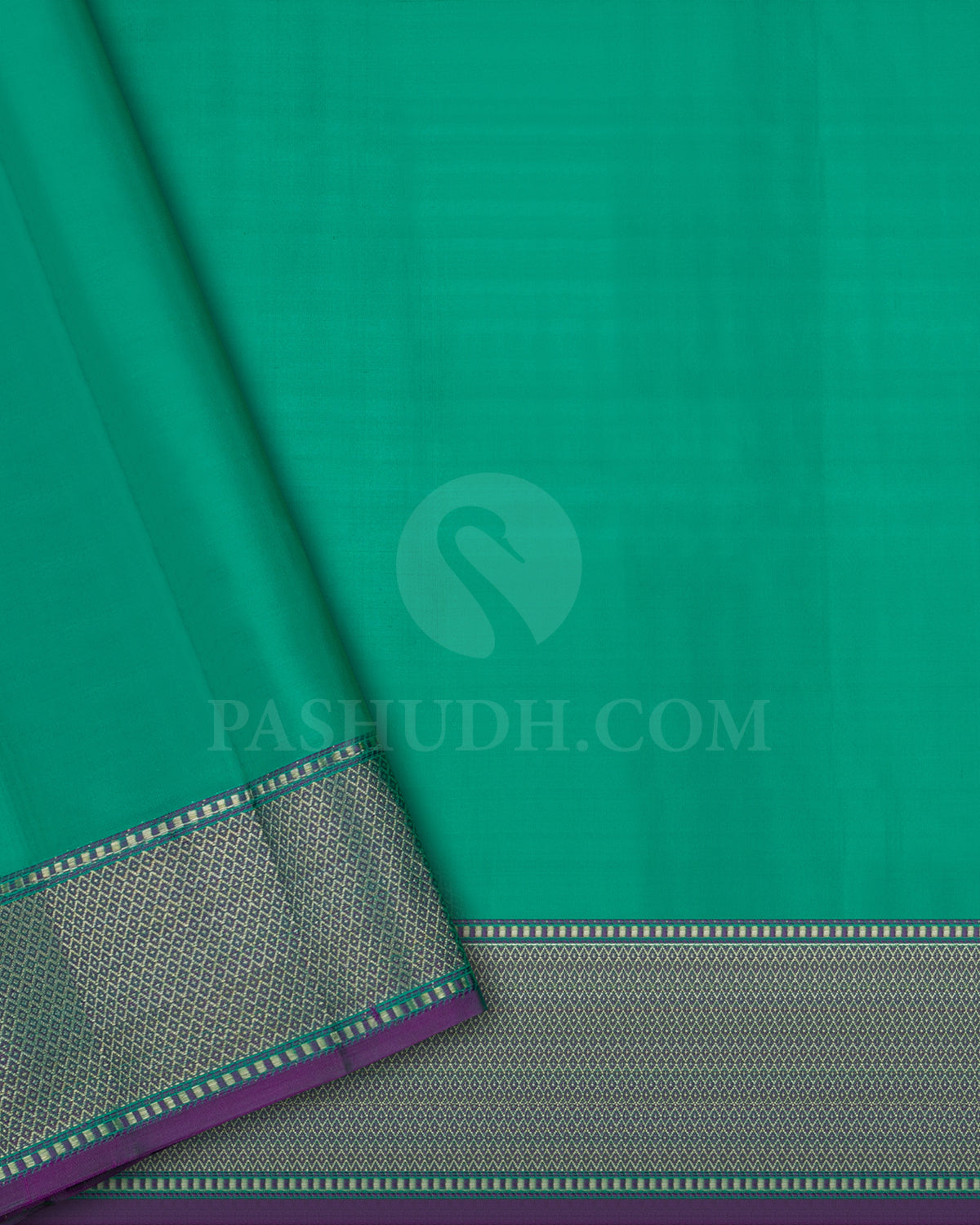 Leaf Green And Aquamarine Kanjivaram Silk Saree - DJ279(E)