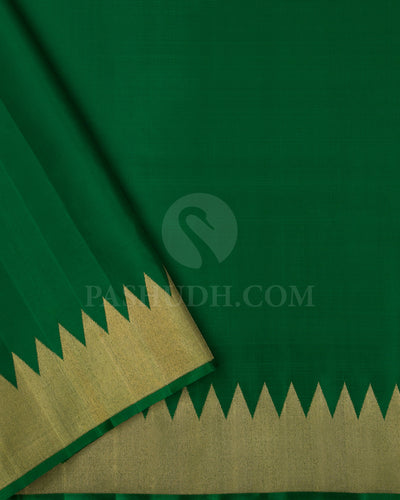 Forest Green Pure Zari Kanjivaram Silk Saree - P158(A)