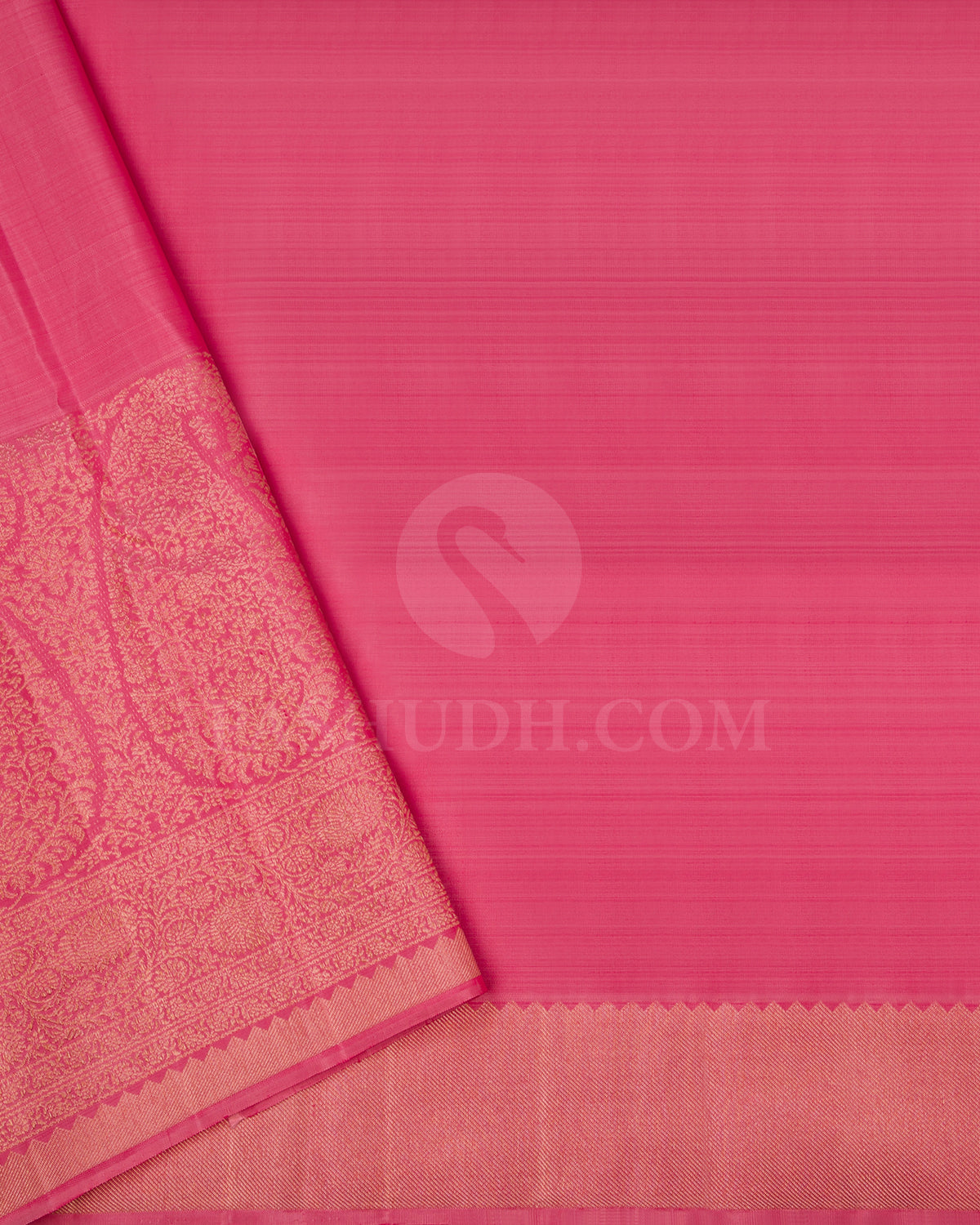 Mustard Yellow And Baby Pink Kanjivaram Silk Saree - S1261(B)