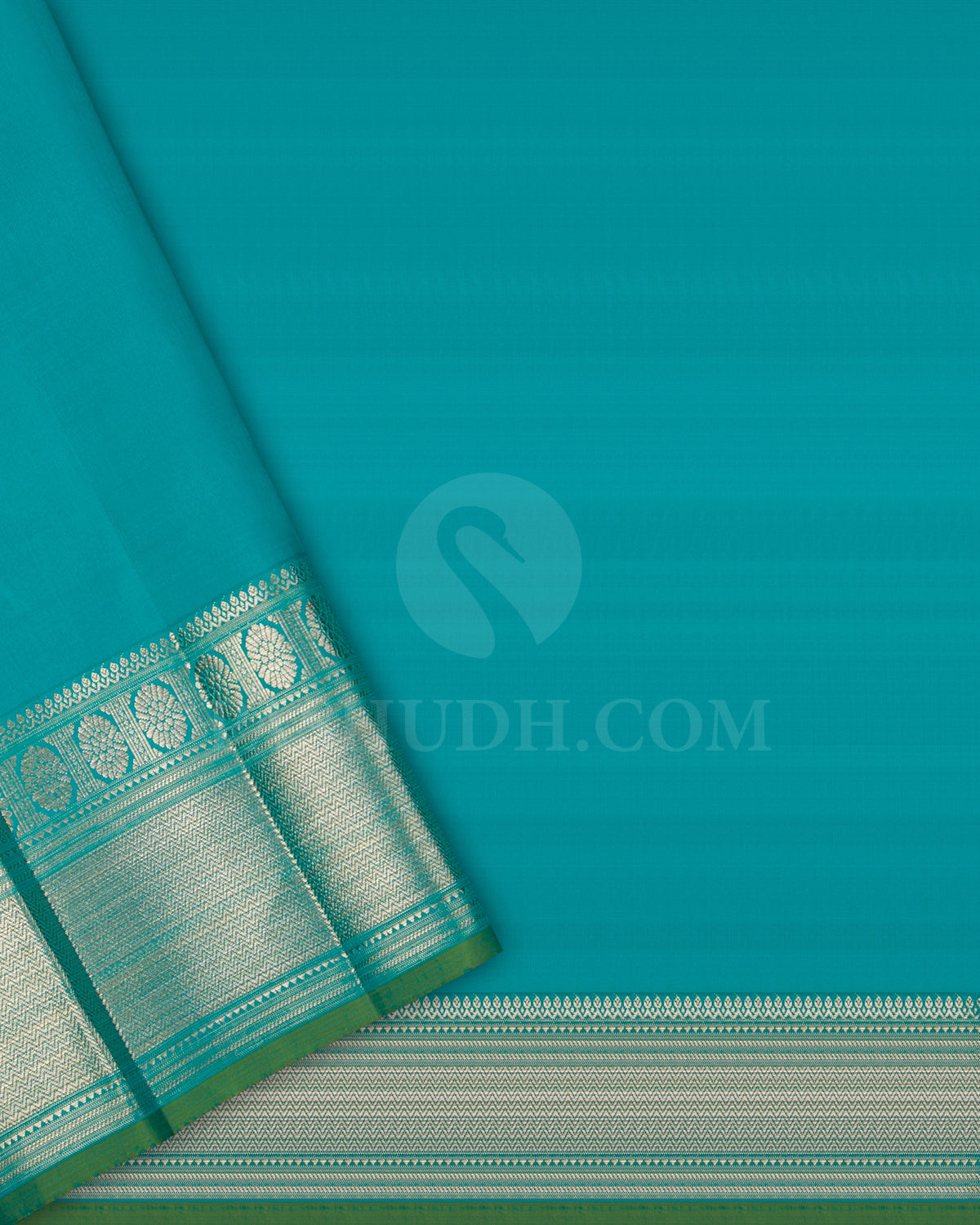 Turmeric Yellow And Anandha Blue Kanjivaram Silk Saree - S1328(A)