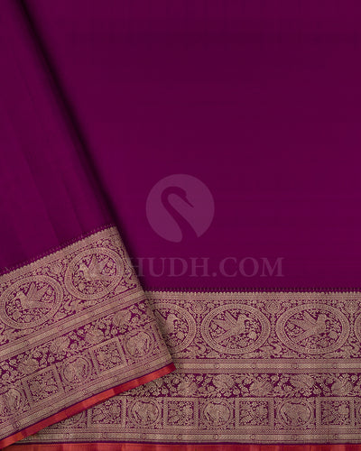 Pink And Purple Kanjivaram Silk Saree - S1335(A)