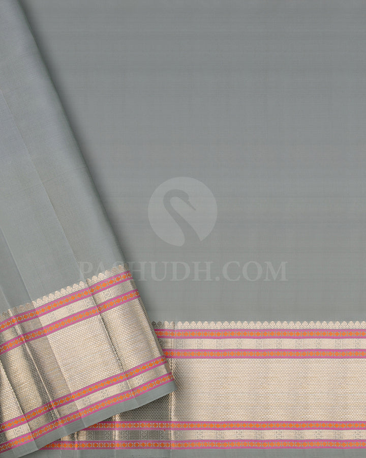 Grey Traditional Kanjivaram Silk Saree - SVJ44
