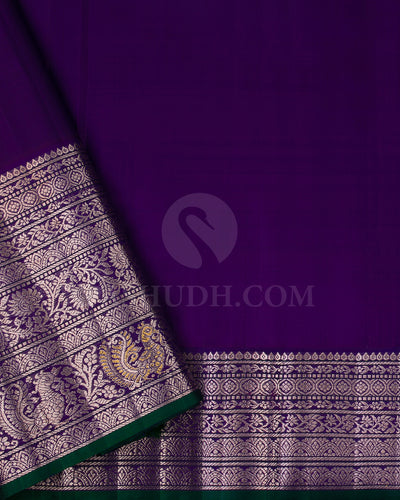 Powder Blue And Royal Violet Kanjivaram Silk Saree - S1336(A)