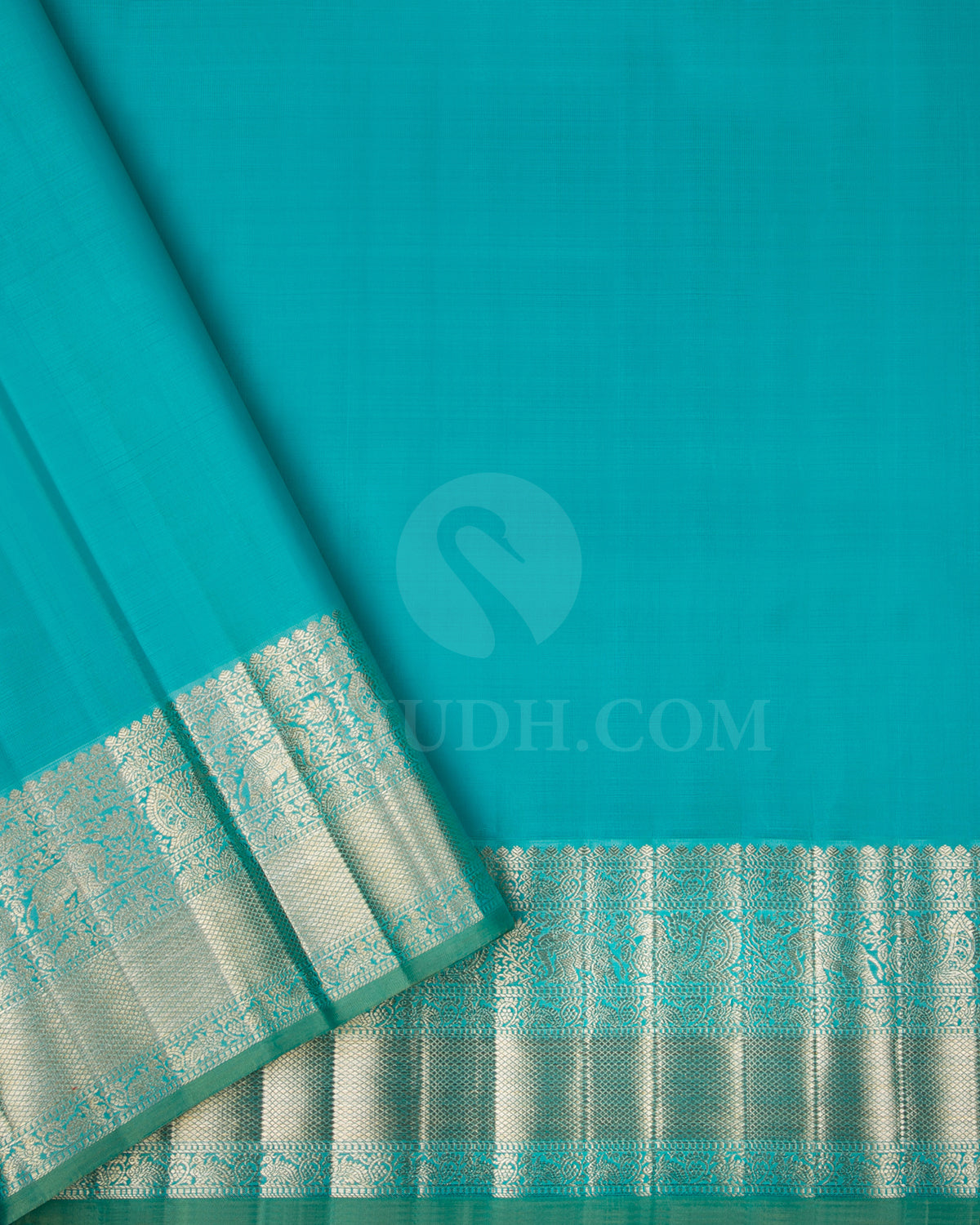 Rust Orange And Sky Blue Kanjivaram Silk Saree - S1219(B)