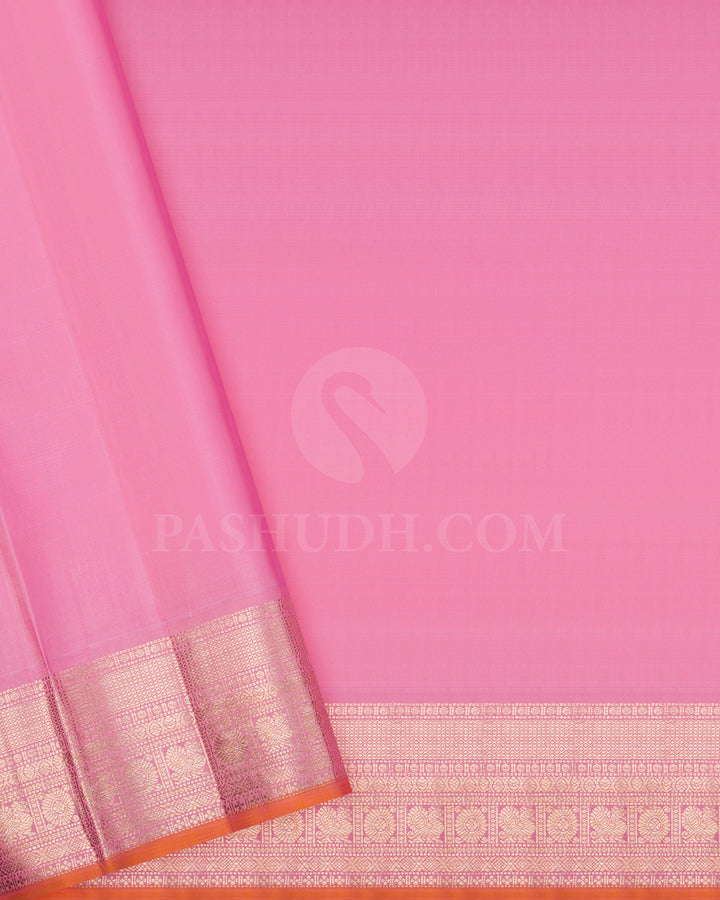 Red And Baby Pink Kanjivaram Silk Saree - S1329(A)