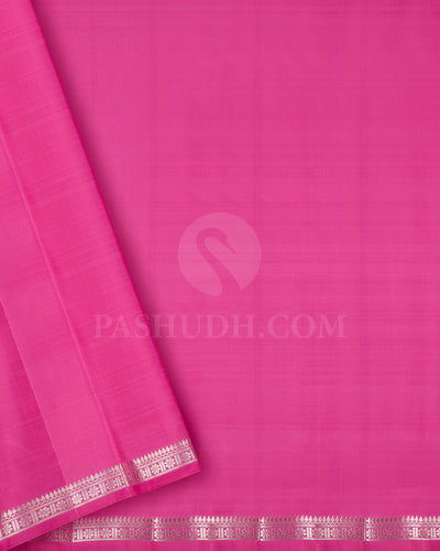 Black And Rose Pink Traditional Kanjivaram Silk Saree - SVJ43