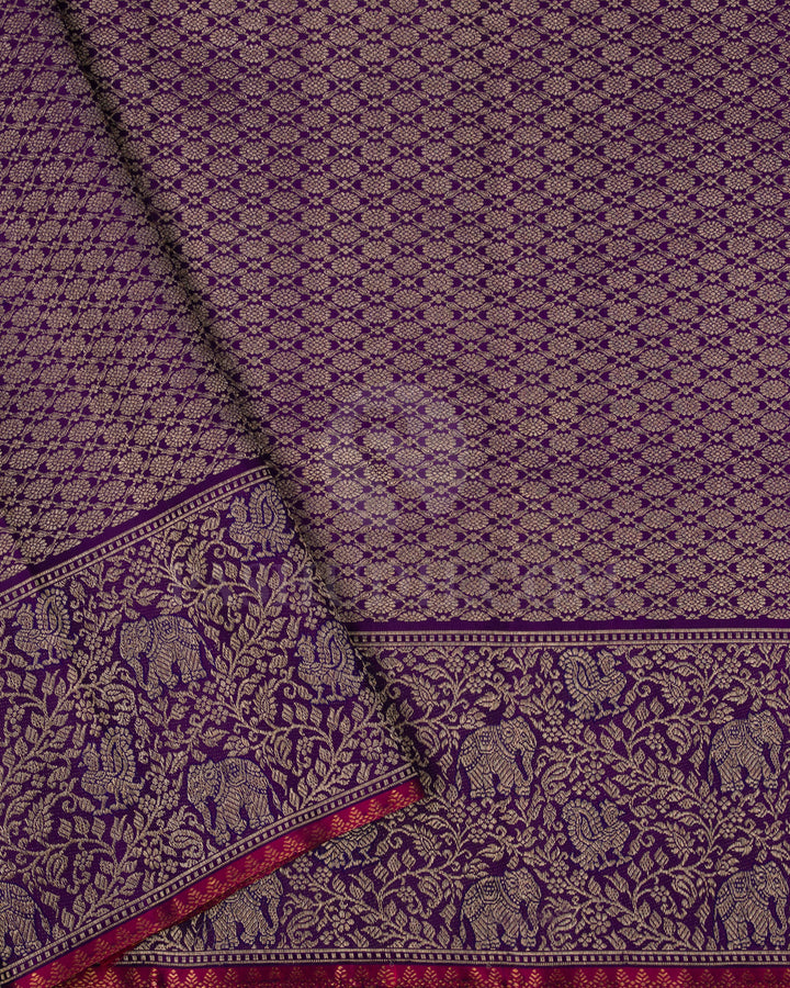 Royal Blue Kanjivaram Silk Saree - S1327(A)