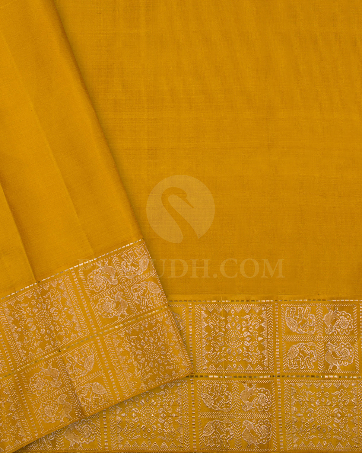 Rose Pink And Tuscany Yellow Kanjivaram Silk Saree - S1305(A)