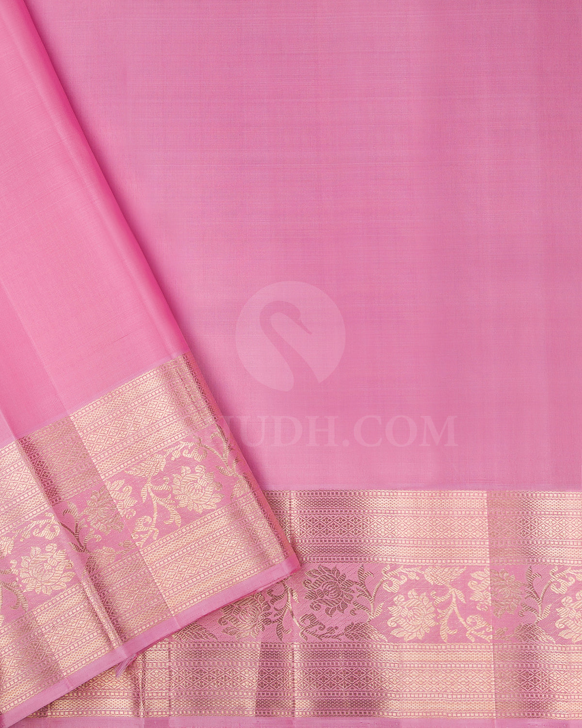 Bottle Green And Baby Pink Kanjivaram Silk Saree - S1303(B)