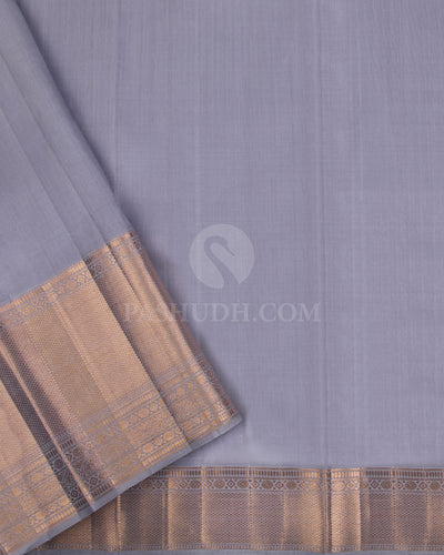 Silver Gold & Grey Organza Kanjivaram Silk Saree - S1092(B) - View 2