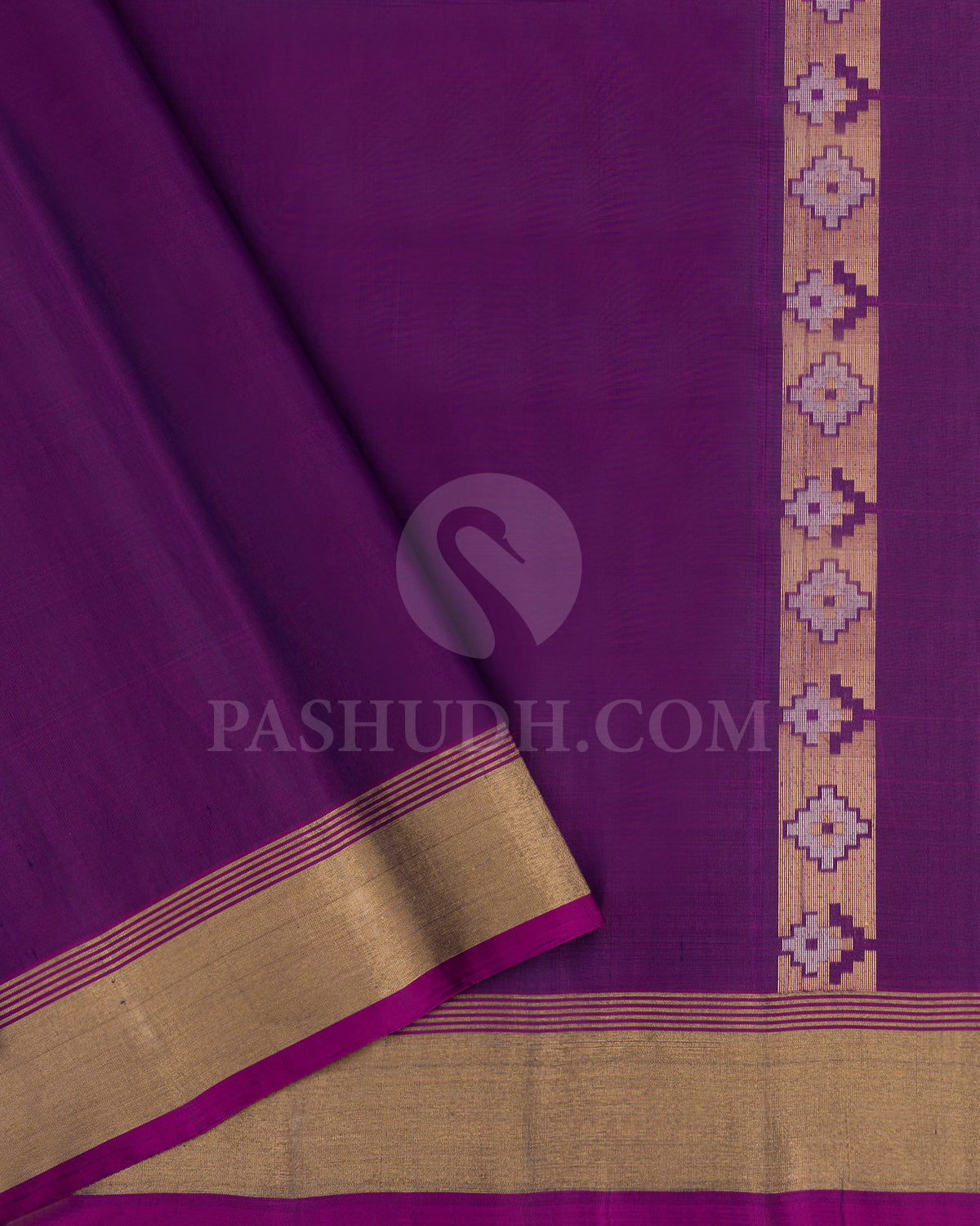 Yellow Shot Pink and Purple Dupion Soft Silk Saree - AC16