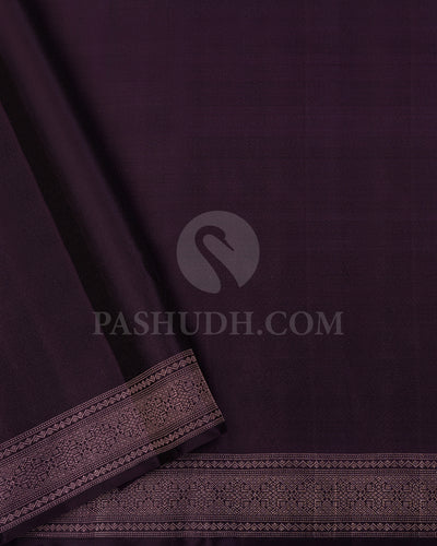 Aubergine Kanjivaram Silk Saree - D606(B)