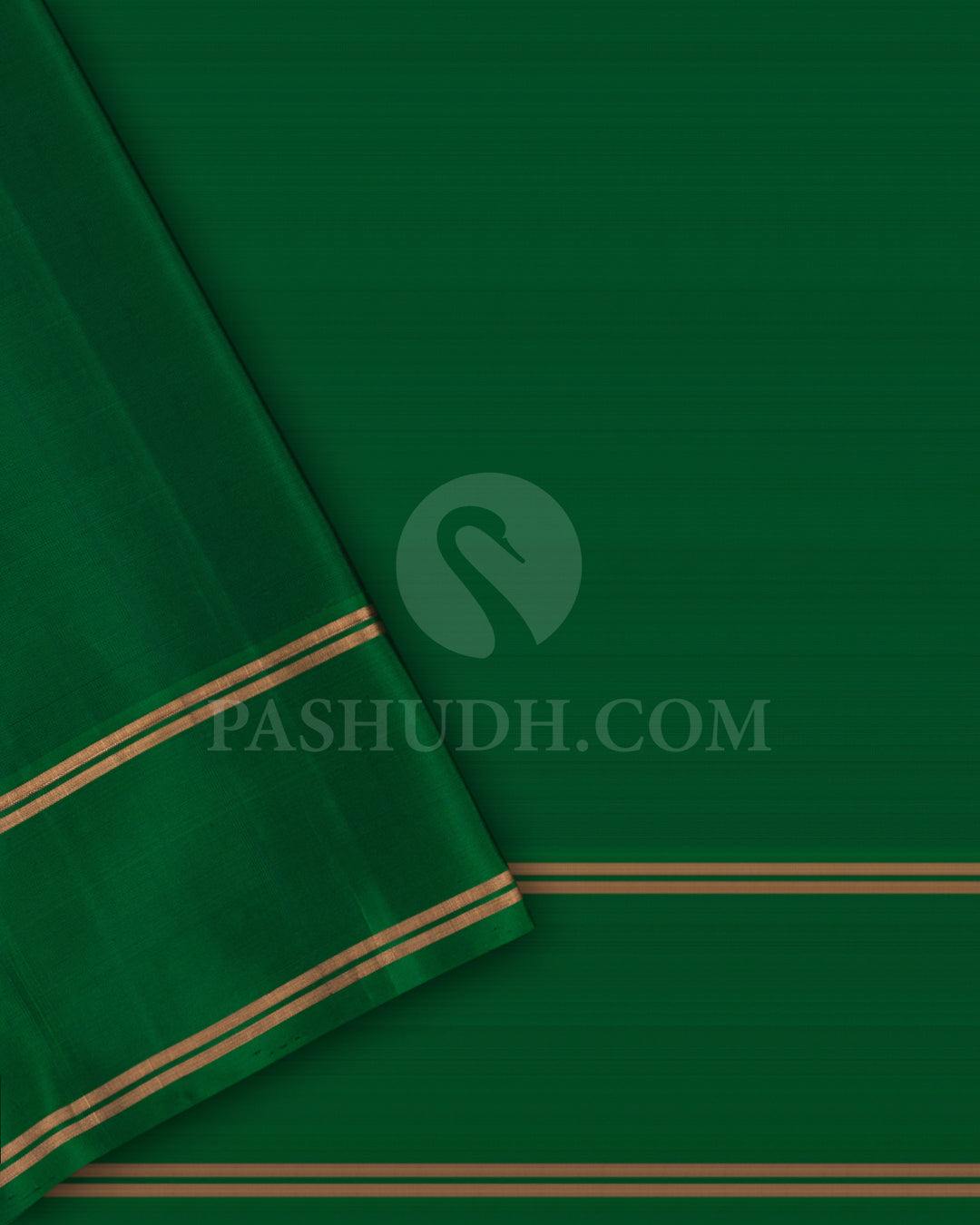 Moss Green and Forest Green Soft Silk Saree - AC75