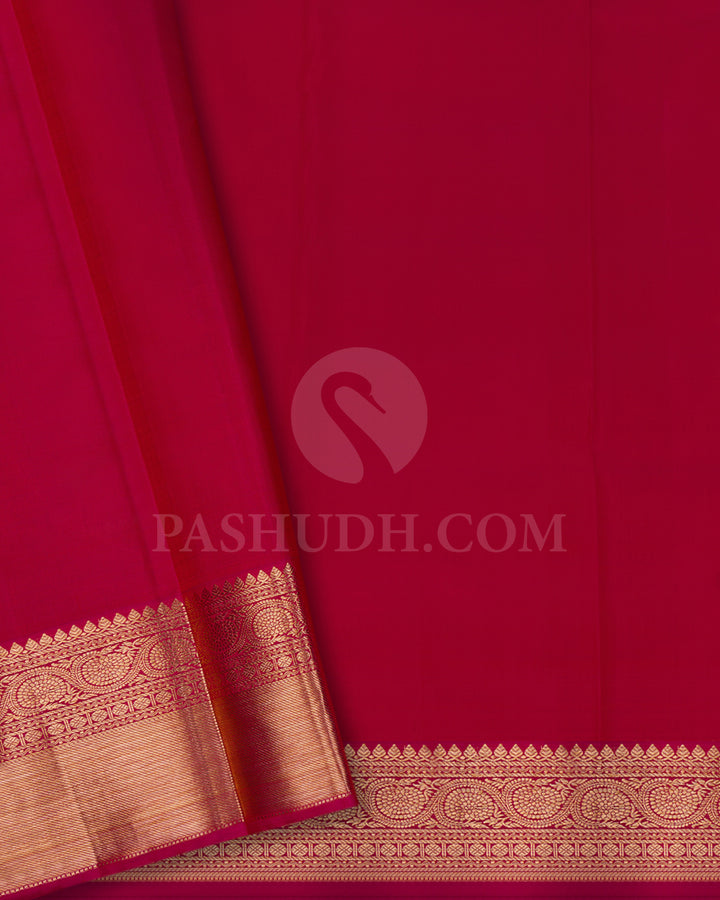 Peacock Blue And Rani Pink Kanjivaram Silk Saree - S1093(D)