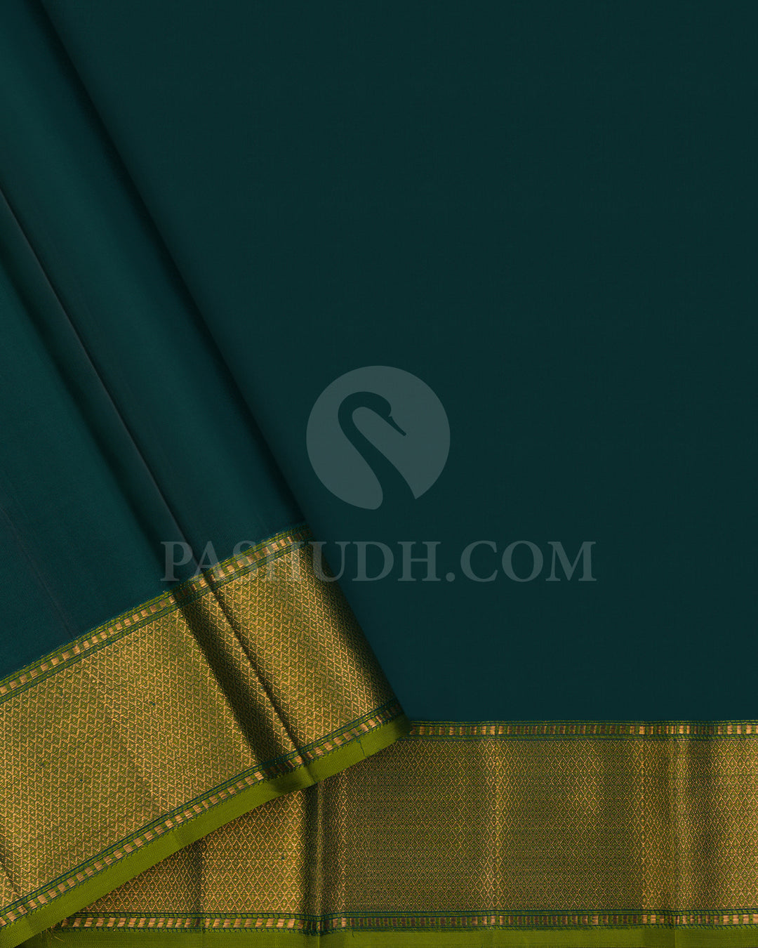 Dark Green And Olive Green Kanjivaram Silk Saree - DJ347(B)