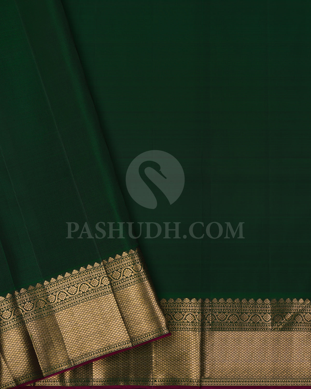 Baby Pink And Bottle Green Kanjivaram Silk Saree - S1408(A)