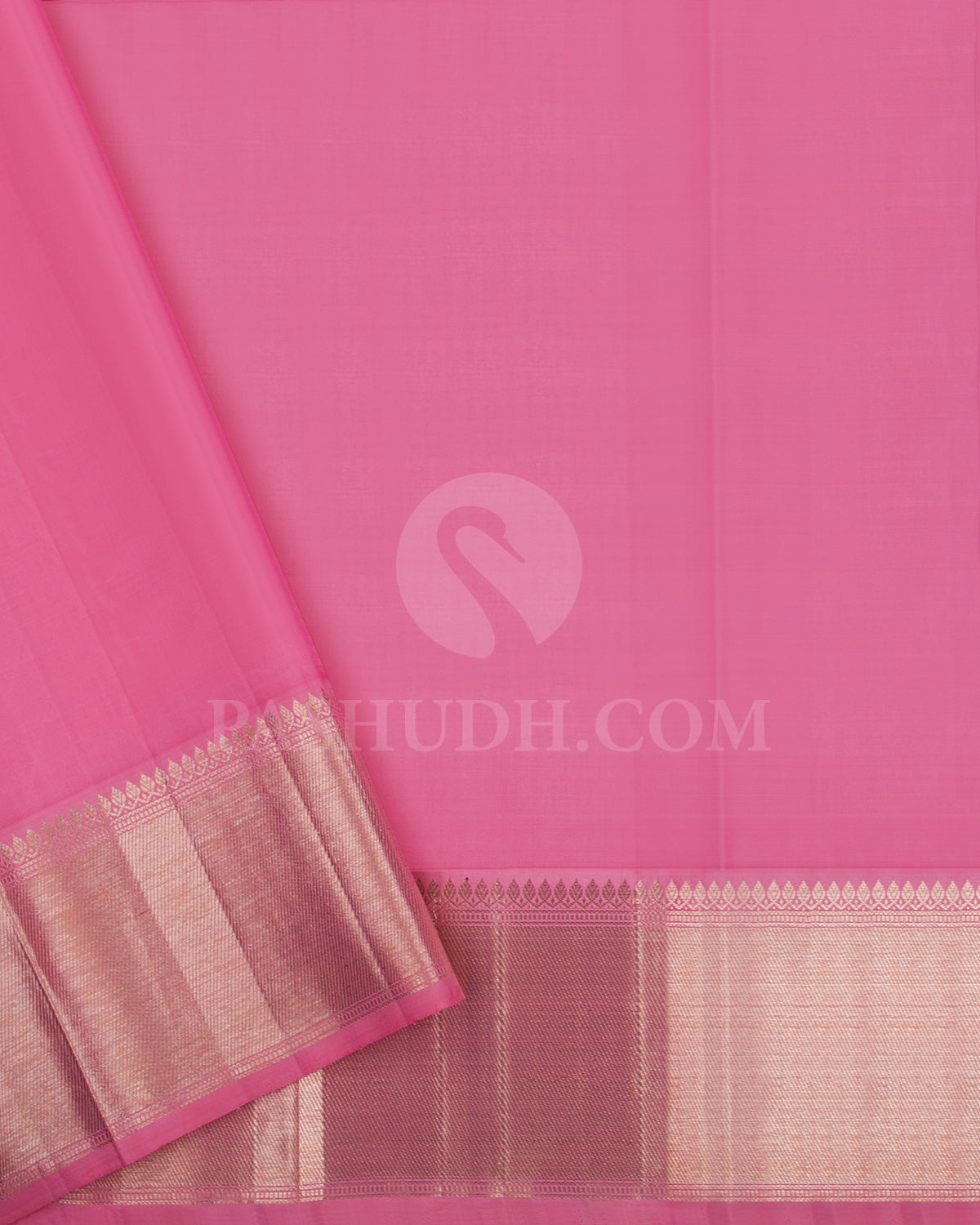 Forest Green and Baby Pink Kanijvaram Silk Saree - S1374(A)