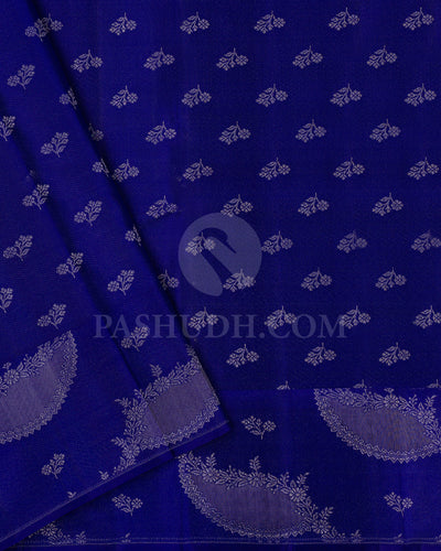 Anandha Blue And Royal Blue Kanjivaram Silk Saree - D605(A)