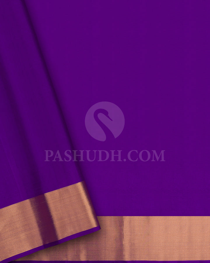 Light Blue and Violet Soft Silk Saree - AC38