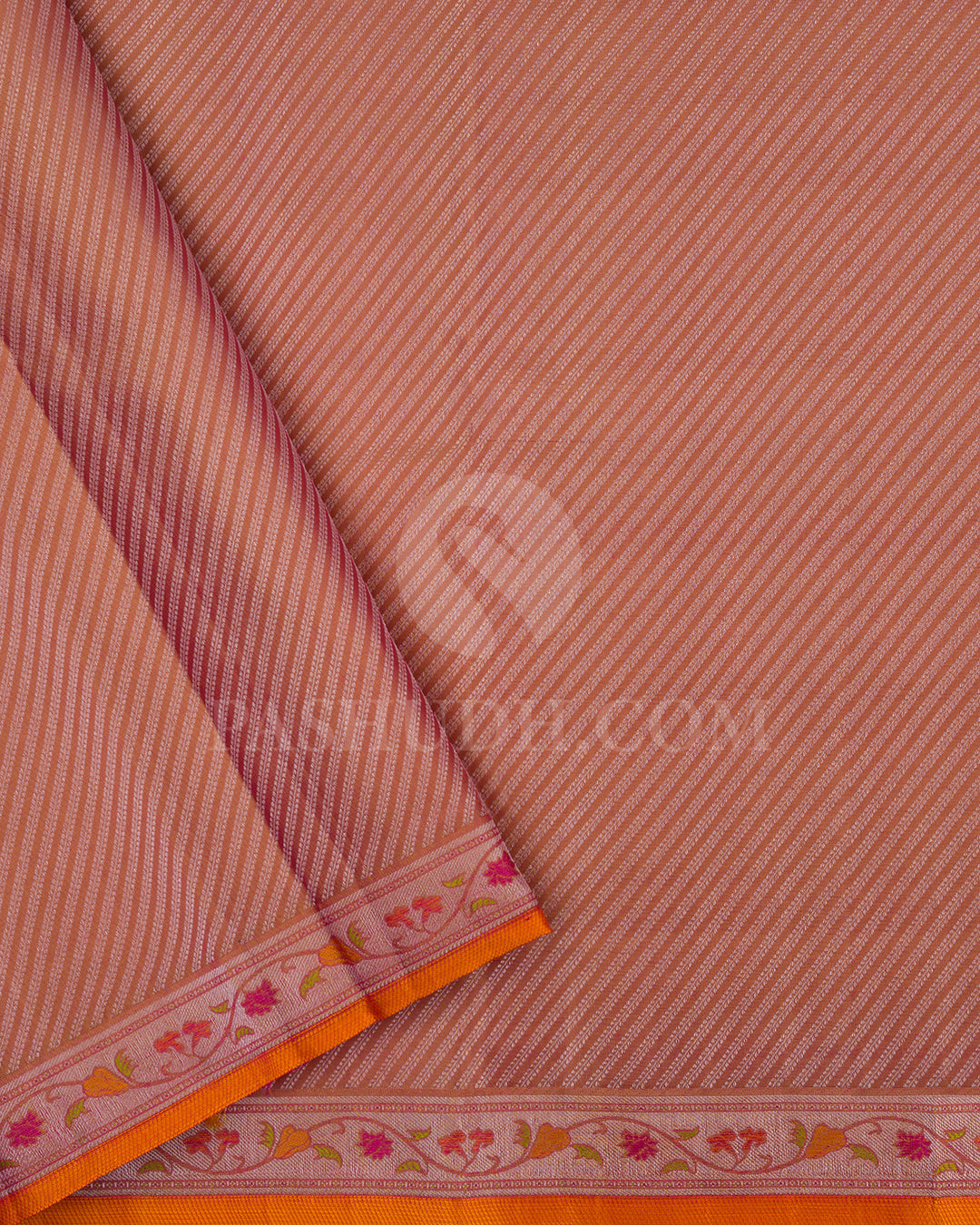 Mulberry Pink and Khaki Kanjivaram Silk Saree - DT300(A)