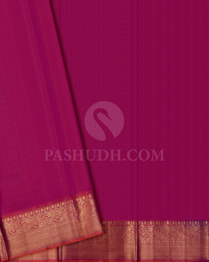 Magenta And Rust Orange Kanjivaram Silk Saree - D608(A)