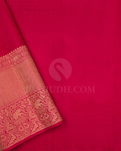 Red Shimmer Organza Kanjivaram Silk Saree - S1347(B)