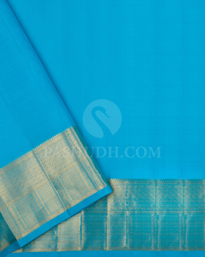 Sea Green And Anandha Blue Traditional Kanjivaram Silk Saree - SVJ90