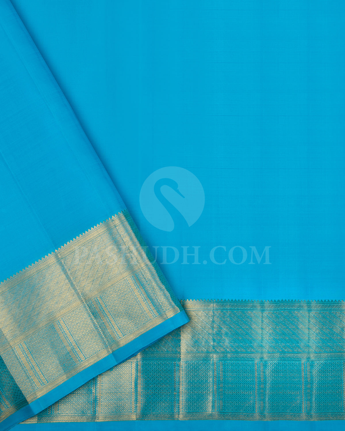 Sea Green And Anandha Blue Traditional Kanjivaram Silk Saree - SVJ90