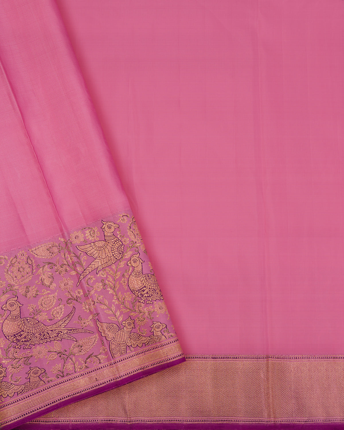 Baby Pink And Lavender Kanjivaram Silk Saree - S1405(A)