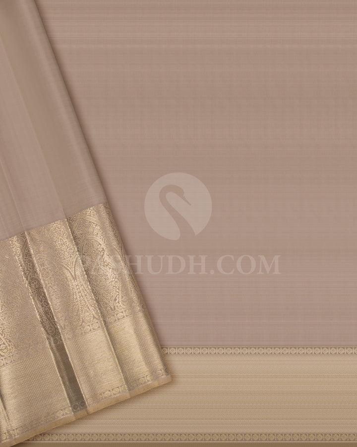 Red And Greige Kanjivaram Silk Saree - S1363(A)