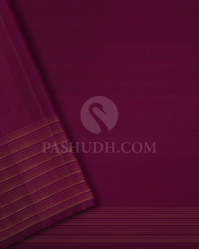 Wine Pure Zari Kanjivaram Silk Saree - P169(A)