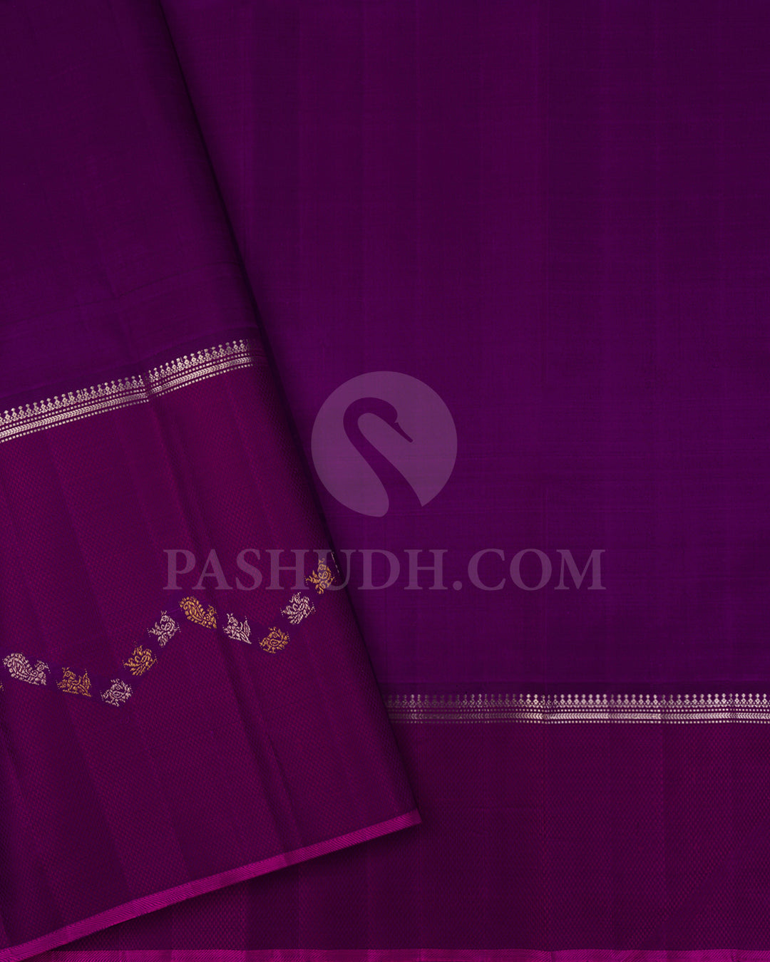 Baby Pink and Purple Kanjivaram Silk Saree - S1395(B)