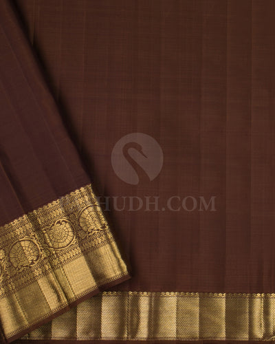 Brown Pure Zari Kanjivaram Silk Saree - P163(A)