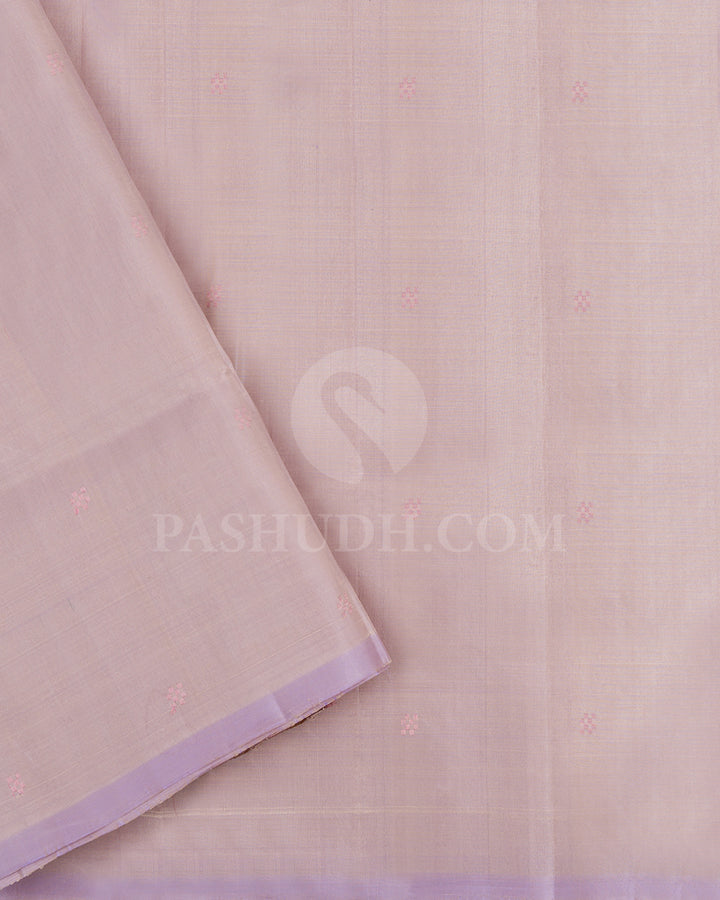 Lavender and Grey Dupion Soft Silk Saree - AC99