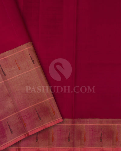 Sea Green And Peachy Pink Tissue Shimmer Kanjivaram Silk Saree - S1406(A)