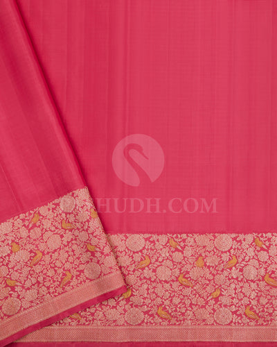 Green Shot Blue And Watermelon Pink Kanjivaram Silk Saree - S1387(A)