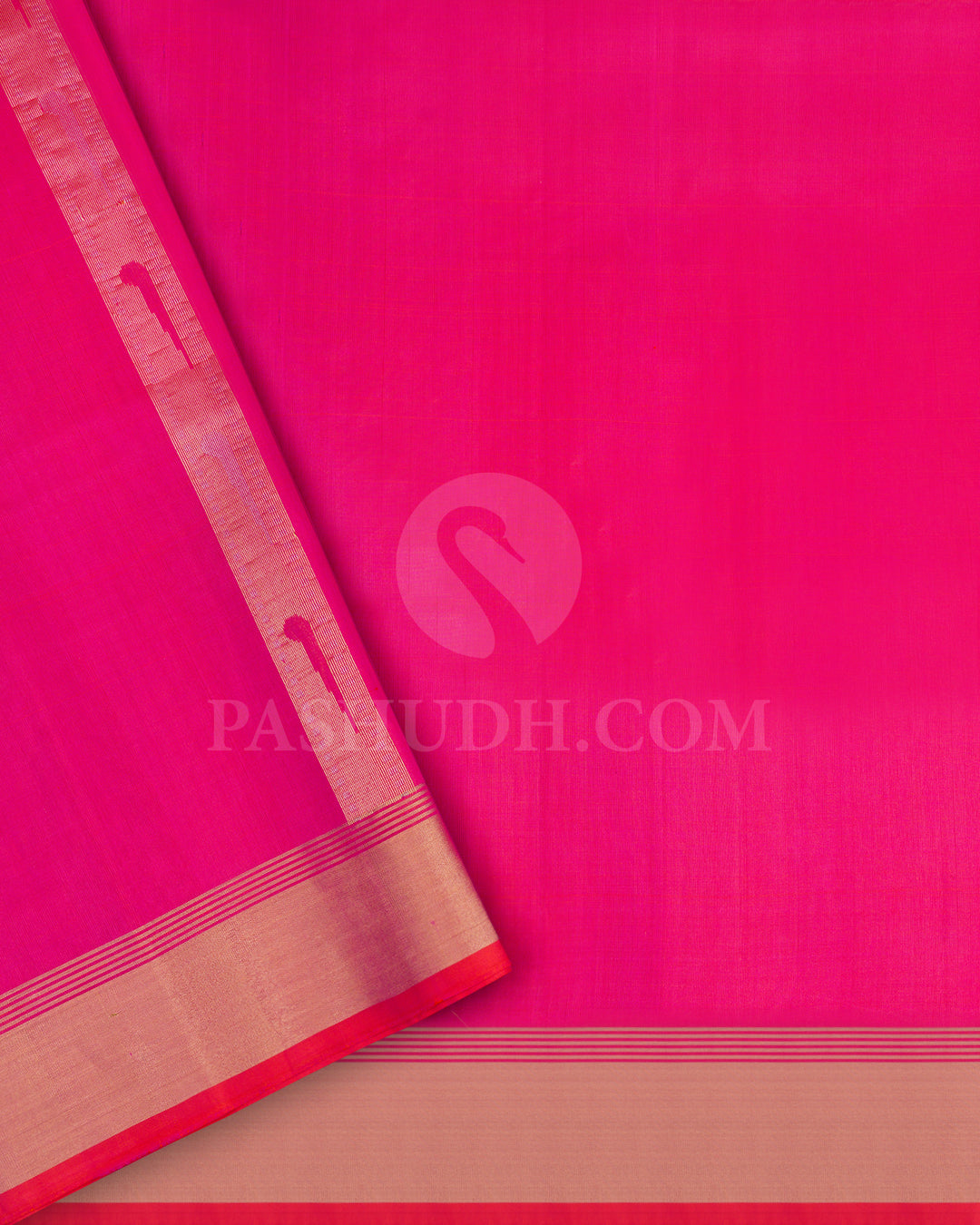 Golden Beige and Orangish Pink Dupion Soft Silk Saree -AC40