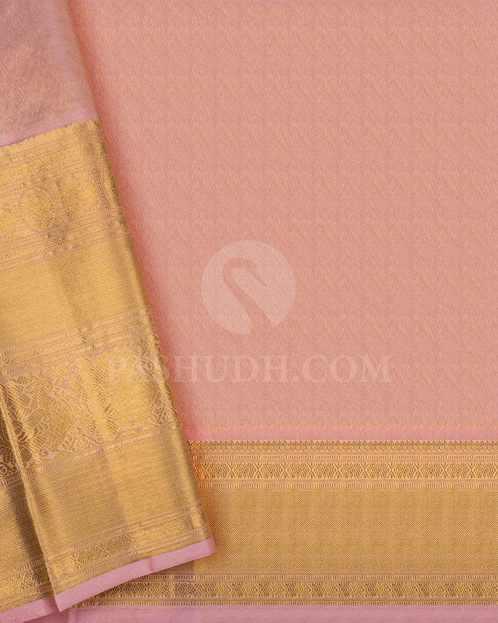 Lace Pink Kanjivaram Silk Saree - BKB17
