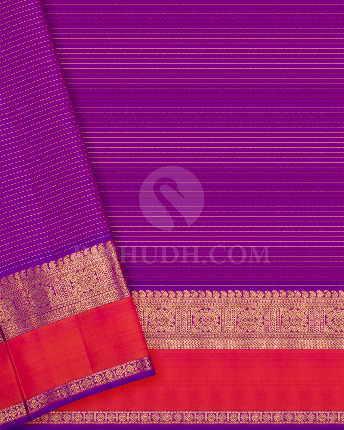 Bright Pink And Violet Traditonal Kanjivaram Silk Saree - SVJ73