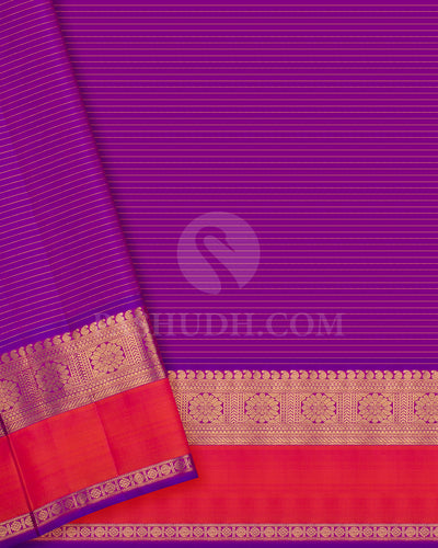 Bright Pink And Violet Traditonal Kanjivaram Silk Saree - SVJ73