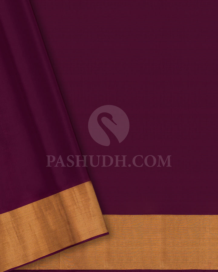Artic Blue and Plum Soft Silk Saree - AC3