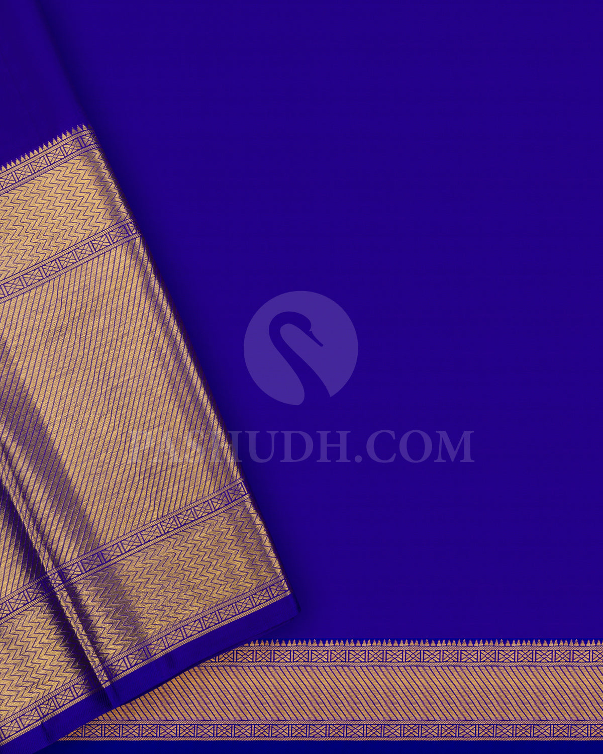 Turquoise Blue And Royal Blue Kanjivaram Silk Saree - BKB9