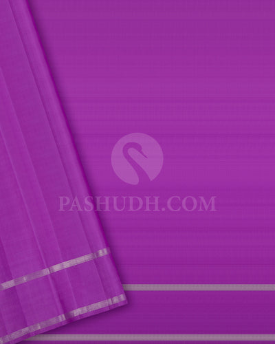 Cyan And Lavender Traditional Kanjivaram Silk Saree - SVJ87