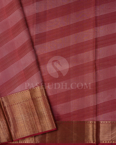 Mustard Yellow And Old Rose Kanjivaram Silk Saree - DT310(A)