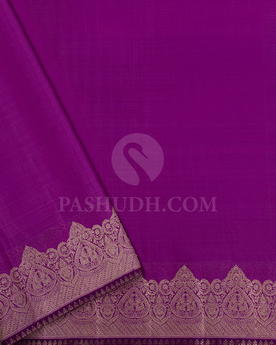 Lavender And Violet Shimmer Organza Kanjivaram Silk Saree - S1382(A)