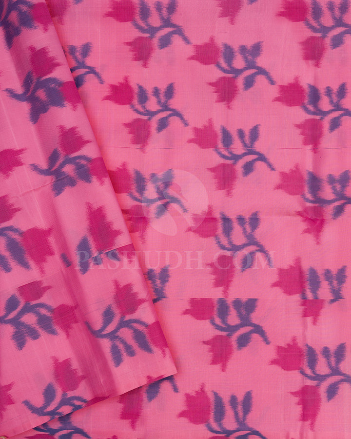 Purple and Pink Soft Silk Saree - AC4