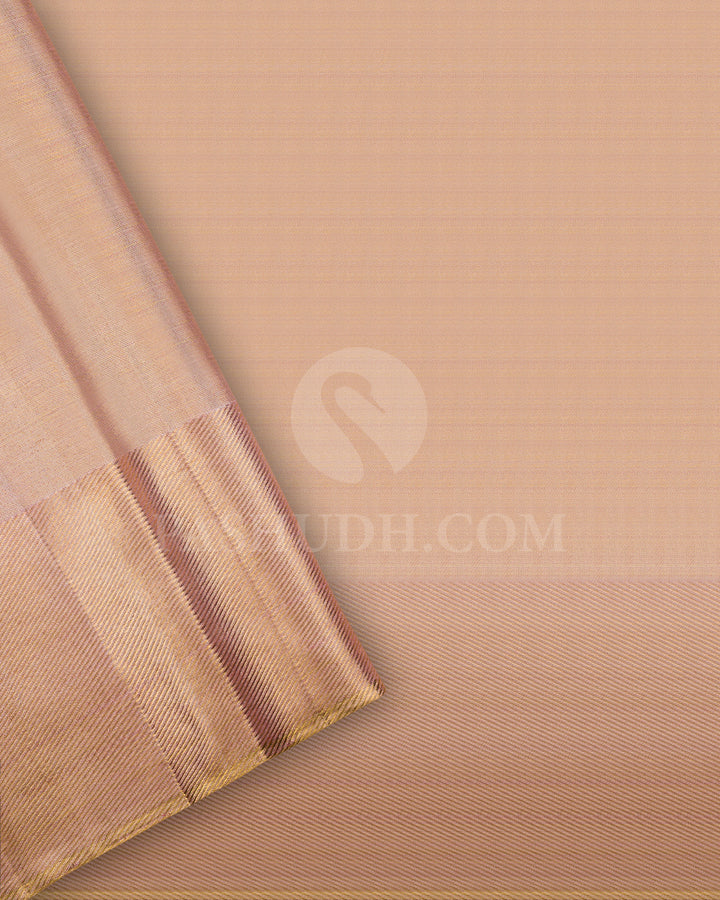 Pink Toned Gold Borderless Tissue Kanjivaram Silk Saree - BKB15
